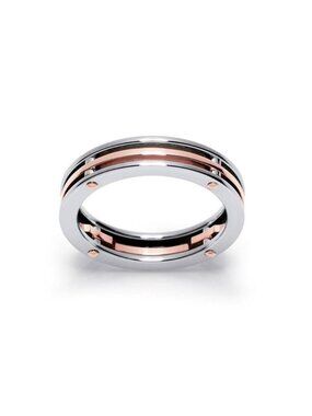 BARAKA sz. 10 Men's Rose Gold 750% Stainless Steel RING AN213371ROAC220